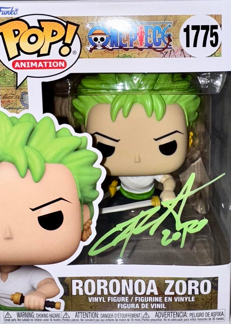 Chris Sabat Signed Funko Pop #1775 "Roronoa Zoro" (One Piece) - OC Celebrity Marketing #02